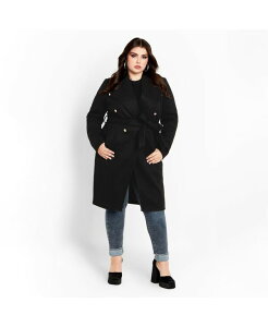 �V�e�B�[�V�b�N ���f�B�[�X �A�E�^�[ �W���P�b�g�E�u���]�� �v���X�T�C�Y �R�[�g CITY CHIC Plusize Sassy Military Coat Black �u���b�N