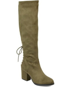 �W�����l �R���N�V���� ���f�B�[�X �V���[�Y �u�[�c�E���C���u�[�c ���[�X Journee Collection Women's Leeda Regular & Extra Wide Calf Lace Up Detail Knee High Boots Olive �I���[�u