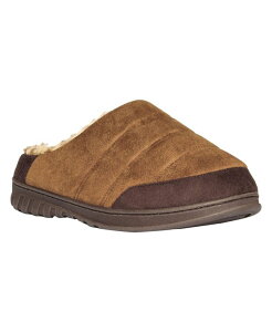 �E�F�U�[�v���[�t �����Y �V���[�Y �T���_�� �X�G�[�h Weatherproof Men's Microsuede Puffer Clog with Tipped Shearling Faux Fur Lining Indoor-Outdoor Sole Slipper Tan �^��
