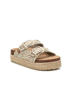 �L�V�^�C ���f�B�[�X �V���[�Y �T���_�� �v���b�g�t�H�[�� XTI Women's Jute Wrapped Platform Cork Footbed Sandals Refresh Collection White �z���C�g