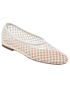 �}�[�N�E�t�B�b�V���[ ���f�B�[�X �V���[�Y �p���v�X ���b�V�� Marc Fisher LTD Women's Jazlyn Mesh Slip-On Flats Cream Leather �N���[��