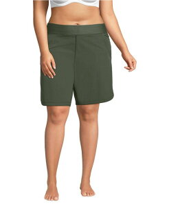 �����Y�G���h ���f�B�[�X �{�g���X �n�[�t�p���c�E�V���[�c �V���[�g�p���c Lands' End Women'sunshade UPF 50 9 Board Shorts with Panty Rich olive green �O���[��