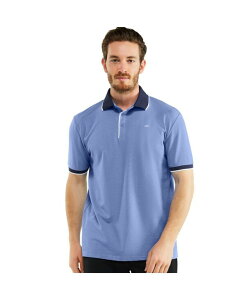 �~�I�}���I �����Y �g�b�v�X �|���V���c �R���g���X�g �R�b�g�� Mio Marino Men's Classic-Fit Cotton-Blend Pique Polo Shirt with Contrast Collar Sky blue �u���[