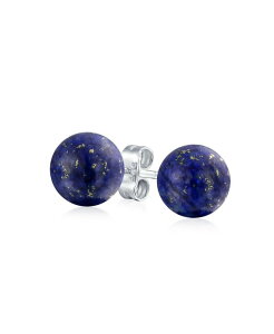 �u�����O ���f�B�[�X �A�N�Z�T���[ �s�A�X�E�C�������O Bling Jewelry Simple Dyed Natural Red Coral Ball Round Stud Earringsterling Silver 10MM Blue lapis lazuli �u���[