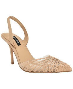 �i�C���E�F�X�g ���f�B�[�X �V���[�Y �p���v�X Nine West Women's Pemma Woven Slingback Stiletto Pumps Light Pink Patent/Clear �s���N