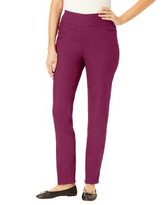 �E�[�}�� �E�B�Y�C�� ���f�B�[�X �{�g���X �f�j���p���c �g�[�� �W�[���Y Woman Within Women's Within Tall Flex-Fit Pull-On Straight-Legap-Free Stretch Denim Jeans Deep claret �f�j��