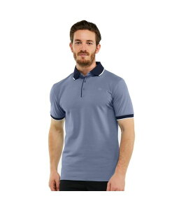 �~�I�}���I �����Y �g�b�v�X �|���V���c �R���g���X�g �R�b�g�� Mio Marino Men's Classic-Fit Cotton-Blend Pique Polo Shirt with Contrast Collar Denim blue �f�j��