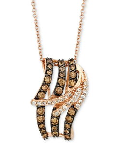 �� ���@�� ���f�B�[�X �A�N�Z�T���[ �l�b�N���X�E�`���[�J�[�E�y���_���g�g�b�v ���[�X Le Vian Chocolate Diamond (5/8 ct.w.) & Vanilla Diamond (1/8 ct.w.) Abstract Swirl 18 Pendant Necklace in 14k Rose 14K Strawberry Gold P