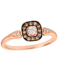 �� ���@�� ���f�B�[�X �A�N�Z�T���[ �����O Le Vianude Diamond (0.13 ct.w.) & Chocolate Diamond (0.11 ct.w.) Ring in 14k Strawberry Rose Gold �S�[���h