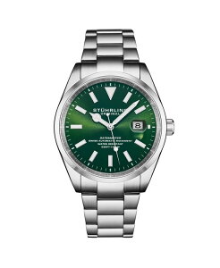 �X�g�D�[�����O �����Y �A�N�Z�T���[ �r���v T�V���c Stuhrling Datemaster Heritage 1025 Men swiss Automatic Watch Stainlessteel Bracelet 40mm Green �O���[��