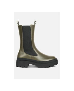 �����h�����O ���f�B�[�X �V���[�Y �u�[�c�E���C���u�[�c London Rag Womens Jolt Elasticated Gussets Lug Sole Boots Olive �I���[�u