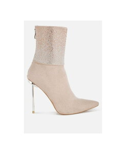 �����h�����O ���f�B�[�X �V���[�Y �u�[�c�E���C���u�[�c London Rag Womens Podstarhinestones Embellished Foldover Boots Light beige �x�[�W��