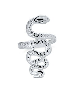 �u�����O ���f�B�[�X �A�N�Z�T���[ Bling Jewelry Egyptian Serpent Silvering: Reptile Stack Wrap Bypass Coil Band Sterling Silver-tone �V���o�[