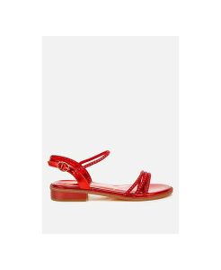 �����h�����O ���f�B�[�X �V���[�Y �T���_�� London Rag Nobbity Rhinestone Pearl Detail Flat Sandals Red ���b�h