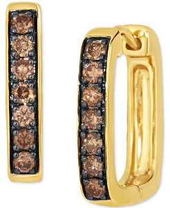 �� ���@�� ���f�B�[�X �A�N�Z�T���[ �s�A�X�E�C�������O Le Vian Chocolatier Chocolate Diamond Squared Small Hoop Earrings (1/3 ct.w.) in 14k Honey Gold Earrings �S�[���h