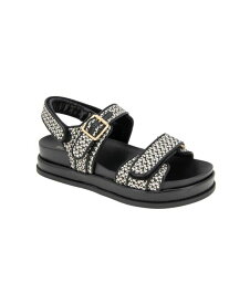 BCB ジェネレーション レディース シューズ サンダル BCBGeneration Women's Bara Flatform Sandals Black White Raffia ホワイト