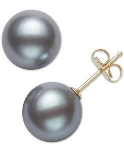 �x�� �h�D ���[�� ���f�B�[�X �A�N�Z�T���[ �s�A�X�E�C�������O Belle de Mer Cultured Freshwater Pearl Stud 14k Yellow Gold Earrings (8mm) Gray �O���[
