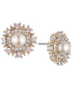 �}���P�b�T ���f�B�[�X �A�N�Z�T���[ �s�A�X�E�C�������O Marchesa Gold-Tone Cubic Zirconia & Imitation Pearl Button Earrings Gold �S�[���h