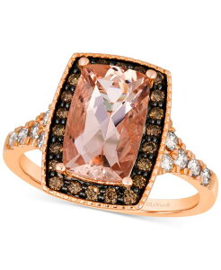 �� ���@�� ���f�B�[�X �A�N�Z�T���[ �����O Le Vian Peach Morganite (2-1/3 ct.w.) & Diamond (3/8 ct.w.) Halo Statement Ring in 14k Rose No Color �s�[�`