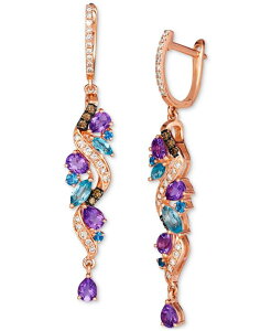 �� ���@�� ���f�B�[�X �A�N�Z�T���[ �s�A�X�E�C�������O Le Vian Multi-Gemstone (1-5/8 ct.w.) & Diamond (3/8 ct.w.) Drop Earrings in 14k Rose No Color �S�[���h