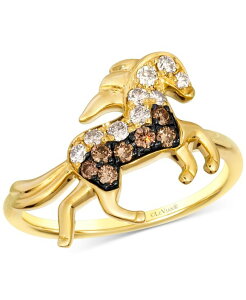 �� ���@�� ���f�B�[�X �A�N�Z�T���[ �����O Le Vian Chocolate Diamond & Nude Diamond Horse Ring (1/3 ct.w.) in 14k Honey Gold Ring �S�[���h