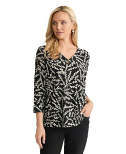 �W���[���Y�j���[���[�N ���f�B�[�X �g�b�v�X �V���c V�l�b�N Jones New York Women's V-Neck Pull-On Top Jones Black/Jones White �z���C�g