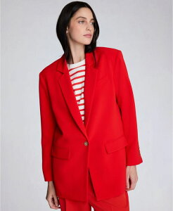 �P�l�X�R�[�� ���f�B�[�X �A�E�^�[ �W���P�b�g�E�u���]�� Kenneth Cole Women's One-Buttonotch Collar Jacket Lava Red ���b�h