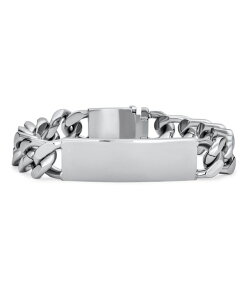 �u�����O ���f�B�[�X �A�N�Z�T���[ �r���v T�V���c Bling Jewelry Identification ID Bracelet Cuban Link Chain Stainlessteel Silver tone �V���o�[