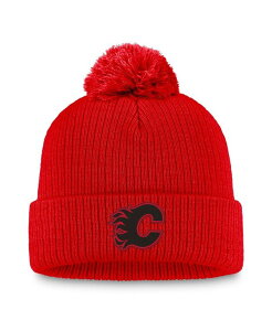 �t�@�i�e�B�N�X ���f�B�[�X �A�N�Z�T���[ �X�q �j�b�g Fanatics Women's Red Calgary Flames Cuffed Knit with Pom Hat Red ���b�h