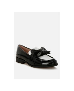 �����h�����O ���f�B�[�X �V���[�Y �X���b�|���E���[�t�@�[ London Rag Women's Araminta Classichunky Bow Loafers Black �u���b�N
