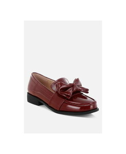 �����h�����O ���f�B�[�X �V���[�Y �X���b�|���E���[�t�@�[ London Rag Women's Araminta Classichunky Bow Loafers Medium red ���b�h