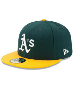 �j���[�G�� �����Y �A�N�Z�T���[ �X�q New Era Men's Green/Yellow Oakland Athletics Home Authenticollection-Field 59FIFTY Fitted Hat Green �O���[��