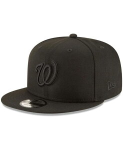 �j���[�G�� �����Y �A�N�Z�T���[ �X�q New Era Men's Black Washingtonationals Black on Black 9FIFTY Team Snapback Adjustable Hat Black �u���b�N
