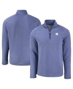 �J�b�^�[�A���h�o�b�N �����Y �g�b�v�X �V���c �t���[�X Cutter & Buck Men's Heather Blue Duke Blue Devils Peshastin Eco Fleece Quarter-Zip Top Heather Blue �w�U�[