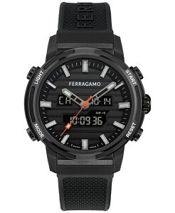 �t�F���K�� �����Y �A�N�Z�T���[ �r���v Ferragamo Men'swiss Analog-Digital Sport Anadigit Black Silicone Strap Watch 43mm Ip Gunmetal �K�����^��