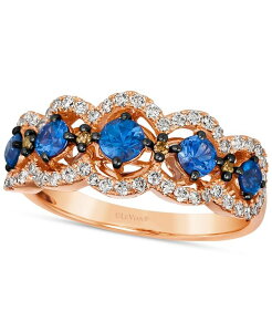 �� ���@�� ���f�B�[�X �A�N�Z�T���[ �����O Le Vian Blueberry Sapphire (3/4 ct.w.) & Diamond (7/8 ct.w.) Scalloped Ring in 14k Rose No Color �S�[���h
