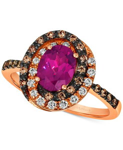 �� ���@�� ���f�B�[�X �A�N�Z�T���[ �����O Le Vian Raspberry Rhodolite (1-3/8 ct.w.) & Diamond (3/8 ct.w.) Halo Ring in 14k Rose Rhodolite �S�[���h
