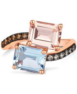 �� ���@�� ���f�B�[�X �A�N�Z�T���[ �����O Le Vian Multi-Gemstone (3-5/8 ct.w.) & Diamond (1/5 ct.w.) Bypass Ring in 14k Rose No Color �S�[���h