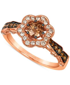 �� ���@�� ���f�B�[�X �A�N�Z�T���[ �����O Le Vian Chocolate Diamond & Nude Diamond Flower Halo Ring (1 ct.w.) in 14k Rose No Color �`���R���[�g