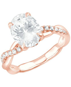 �o�b�W�F���[�~�V���J ���f�B�[�X �A�N�Z�T���[ �����O Badgley Mischka Bagley Mischka Certified Lab Grown Diamond Oval Twist Shank Engagement Ring (3-3/4 ct.w.) in 14k Rose Gold �S�[���h
