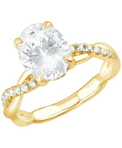 �o�b�W�F���[�~�V���J ���f�B�[�X �A�N�Z�T���[ �����O Badgley Mischka Bagley Mischka Certified Lab Grown Diamond Oval Twist Shank Engagement Ring (3-3/4 ct.w.) in 14k Yellow Gold �C�G���[
