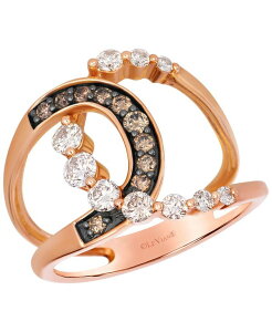 �� ���@�� ���f�B�[�X �A�N�Z�T���[ �����O Le Vianude Diamond (0.53 ct.w.) & Chocolate Diamond (0.20 ct.w.) Ring in 14k Strawberry Rose Gold �S�[���h