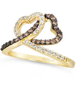�� ���@�� ���f�B�[�X �A�N�Z�T���[ �����O Le Vian Chocolate Diamond (1/4 ct.w.) & Nude Diamond (1/4 ct.w.) Interlocking Heart Ring in 14k Rose Yellow or White Yellow Gold �C�G���[