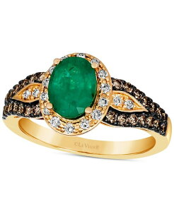 �� ���@�� ���f�B�[�X �A�N�Z�T���[ �����O Le Vian Emerald (7/8 ct.w.) & Diamond (1/2 ct.w.) Halo Ring in 14k Emerald �G�������h