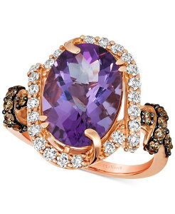 �� ���@�� ���f�B�[�X �A�N�Z�T���[ �����O Le Vian Grape Amethyst (4-1/2 ct.w.) & Diamond (7/8 ct.w.) Halo Ring in 14k Rose Amethyst �O���[�v