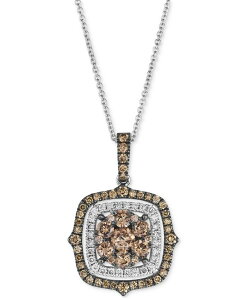 �� ���@�� ���f�B�[�X �A�N�Z�T���[ �s�A�X�E�C�������O ���[�X Le Vian Chocolate Diamond & Nude Diamond Halo Cluster (1-1/3 ct.w.) Halo Adjustable 20 Pendant Necklace White Gold �z���C�g