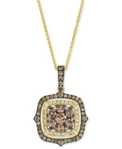 �� ���@�� ���f�B�[�X �A�N�Z�T���[ �s�A�X�E�C�������O ���[�X Le Vian Chocolate Diamond & Nude Diamond Halo Cluster (1-1/3 ct.w.) Halo Adjustable 20 Pendant Necklace Yellow Gold �C�G���[