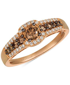 �� ���@�� ���f�B�[�X �A�N�Z�T���[ �����O Le Vian Chocolatier Chocolate Diamond & Vanilla Diamond Halo Multirow Ring (5/8 ct.w.) in 14k Rose Gold �S�[���h