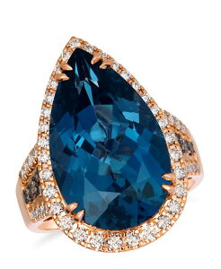 �� ���@�� ���f�B�[�X �A�N�Z�T���[ �����O Le Vian Blue Topaz (11-1/2 ct.w.) Nude (0.55 ct.w.) & Chocolate (0.21 ct.w.) Diamond Ring in 14k Strawberry Rose Gold �S�[���h