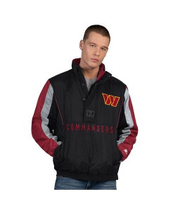 �X�^�[�^�[ �����Y �A�E�^�[ �W���P�b�g�E�u���]�� Starter Men's Black Washington Commanders Thursday Night Gridiron Half-Zip Jacket Black �u���b�N